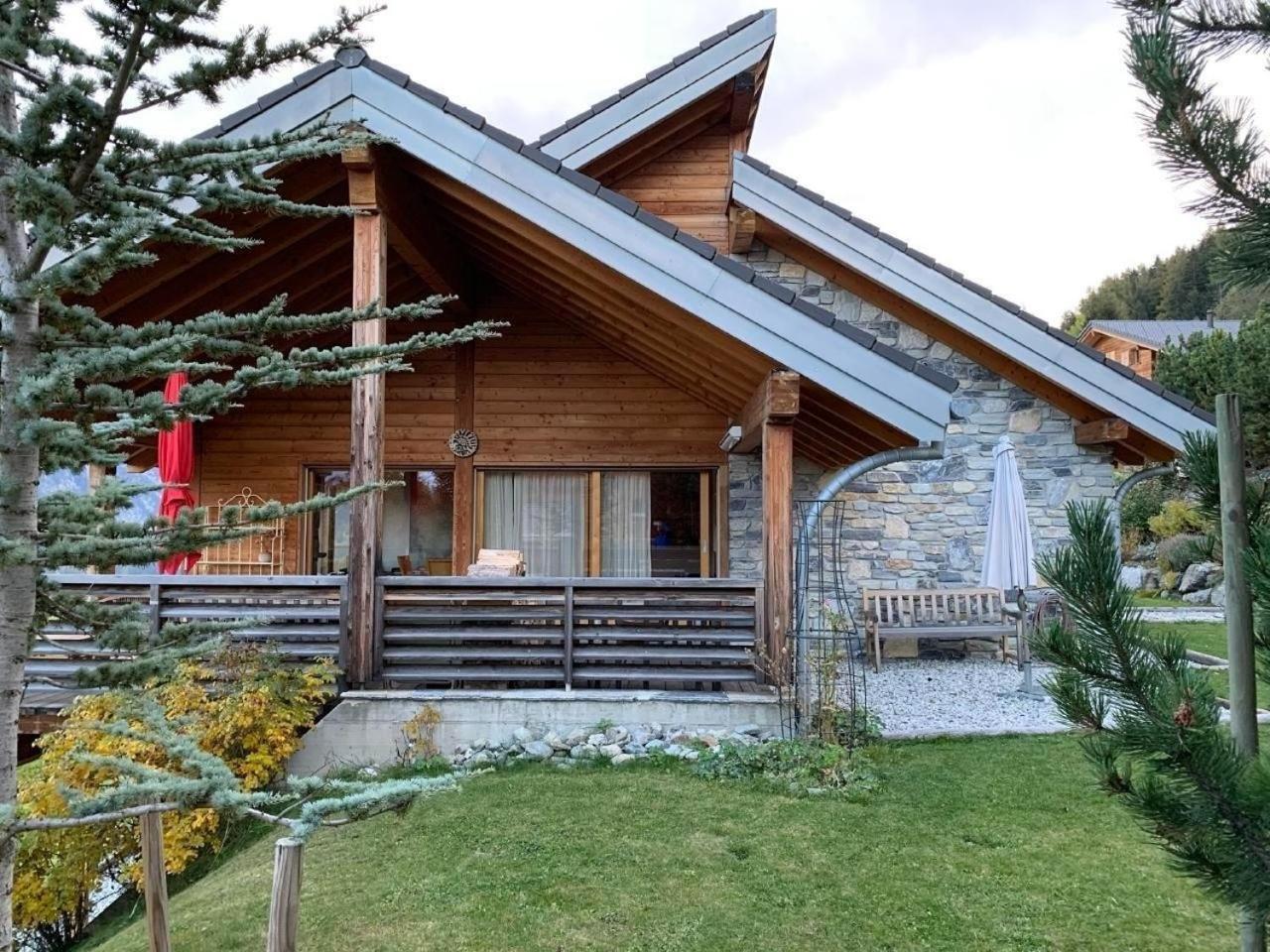 Modernes Chalet - Blue Merle Villa Vercorin Exterior foto