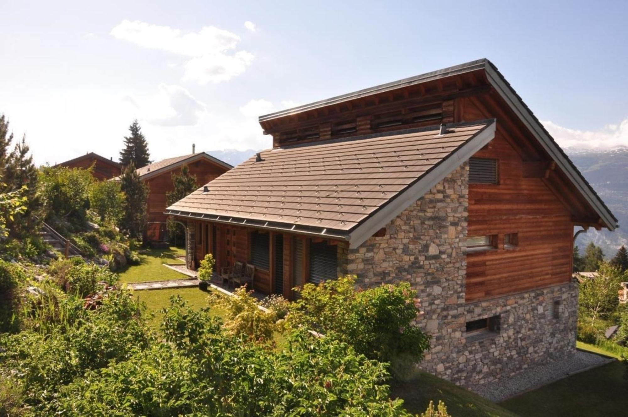 Modernes Chalet - Blue Merle Villa Vercorin Exterior foto